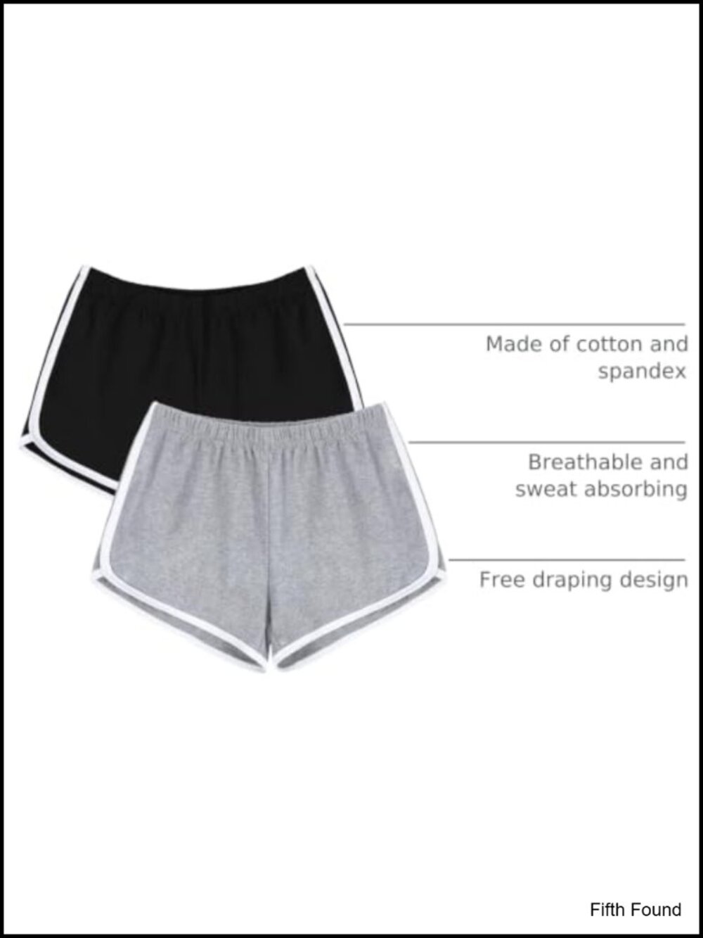 Cotton Spandex Women's Athletic Running Yoga Shorts Pack Of 2 View 3